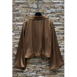 BLOUSE TARA MARRON CLAIR-TU