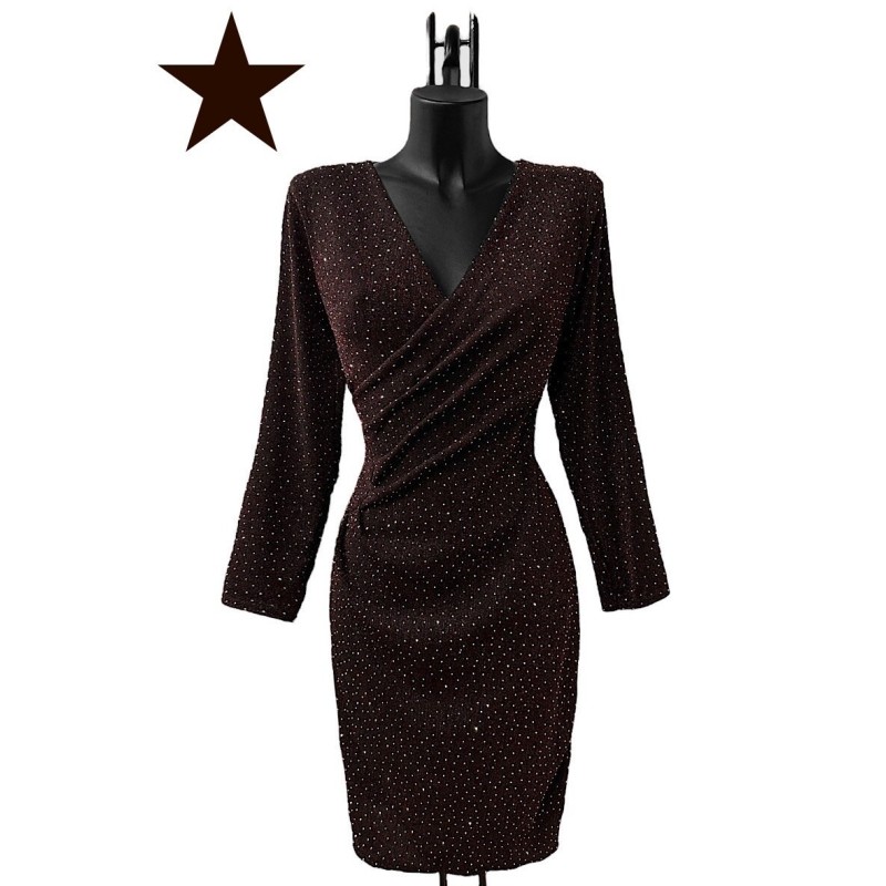 ROBE BEYLY MARRON BRILLANT-TU
