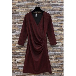 ROBE JENNA BORDEAUX BRILLANT-TU
