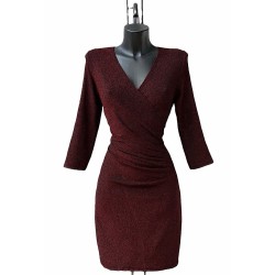 ROBE JENNA BORDEAUX BRILLANT-TU