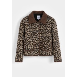 VESTE VELOURS LEOPARD