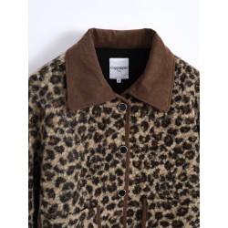 VESTE VELOURS LEOPARD