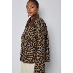 VESTE VELOURS LEOPARD