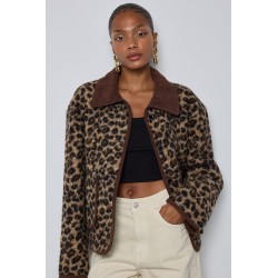 VESTE VELOURS LEOPARD