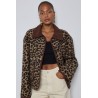 VESTE VELOURS LEOPARD