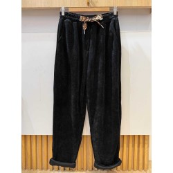 PANTALON VELOURS NOIR-TU