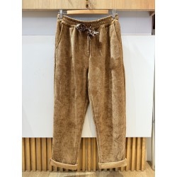 PANTALON VELOURS CAMEL-TU