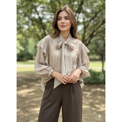 BLOUSE FLUIDE BEIGE-TU