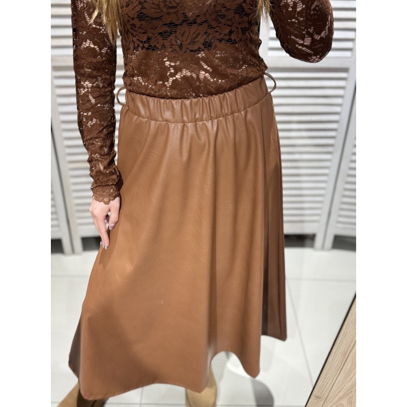 JUPE SIMILI MARRON-TU