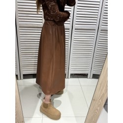 JUPE SIMILI MARRON-TU