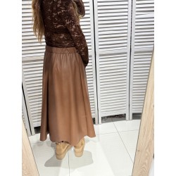 JUPE SIMILI MARRON-TU