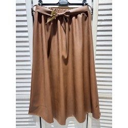 JUPE SIMILI MARRON-TU