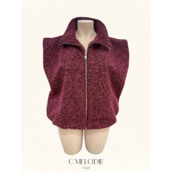 GILET SS MANCHE BORDEAUX-TU