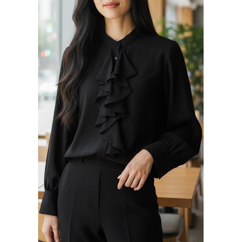 CHEMISIER FANELLE NOIR-TU