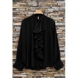 CHEMISIER FANELLE NOIR-TU