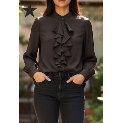 CHEMISIER FANELLE MARRON-TU