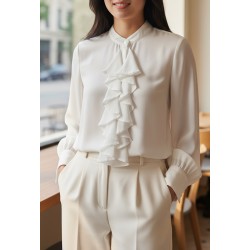 CHEMISIER FANELLE BLANC-TU