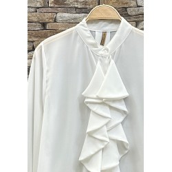 CHEMISIER FANELLE BLANC-TU