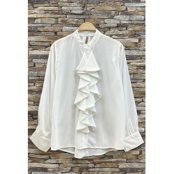 CHEMISIER FANELLE BLANC-TU