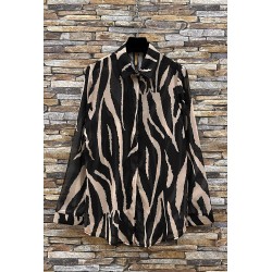 CHEMISIER JESSICA ZEBRE NOIR-TU