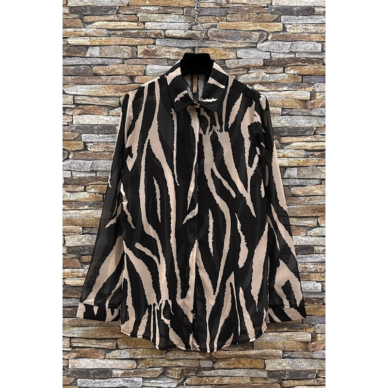 CHEMISIER JESSICA ZEBRE NOIR-TU