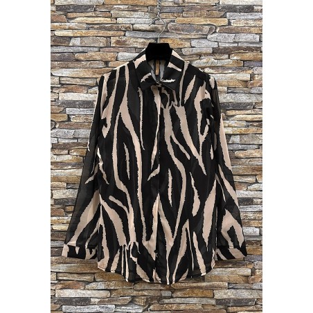 CHEMISIER JESSICA ZEBRE NOIR-TU