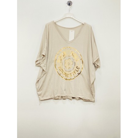 TEE SHIRT21109 TU ROCK BEIGE