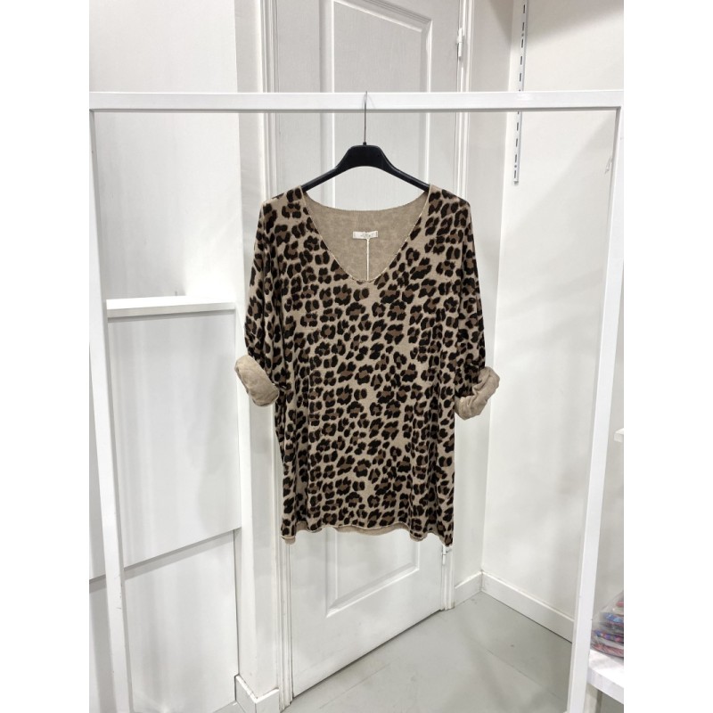 PULL LEOPARD 45458 BRONZE -TU