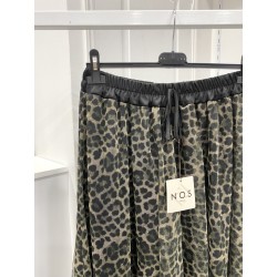 JUPE PLISSEE LEOPARD 5352 KAKI TU