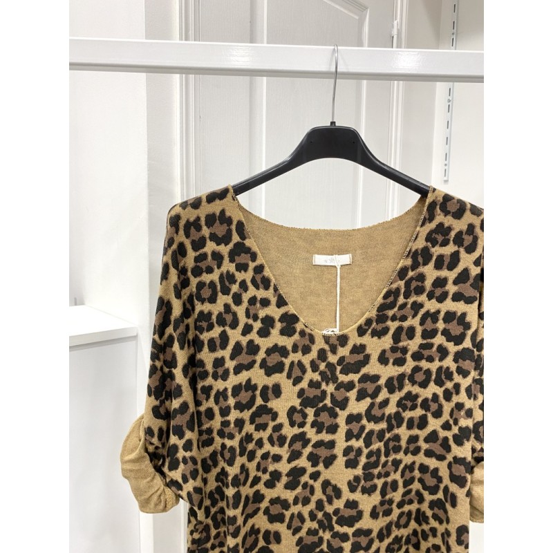 PULL LEOPARD 45458 CAMEL -TU