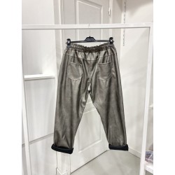 PANTALON SIMILI CUIR 36320 GRIS-TU