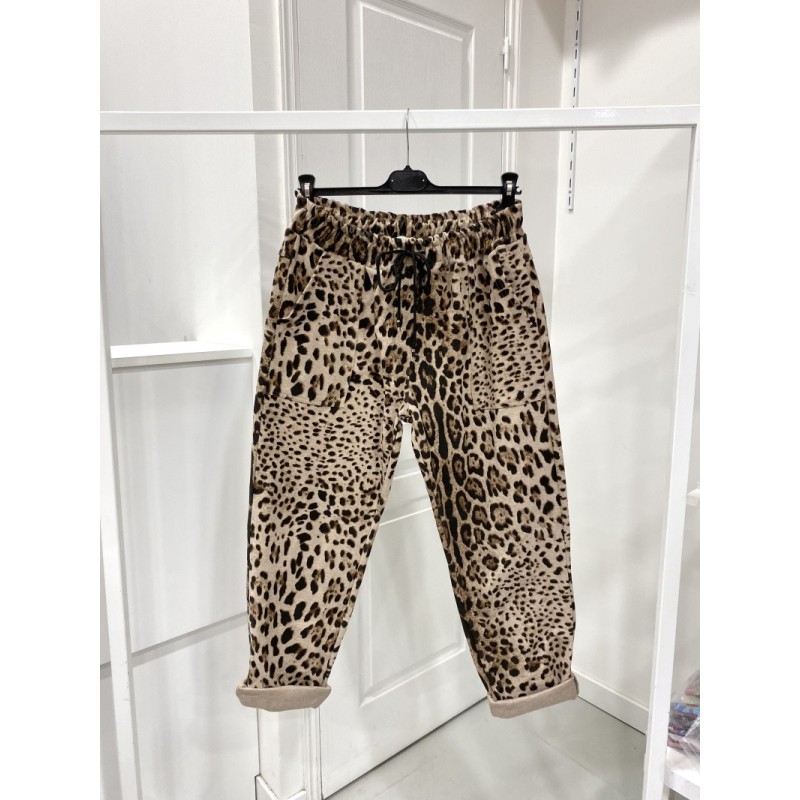 PANTALON LEOPARD 372612 BEIGE-TU