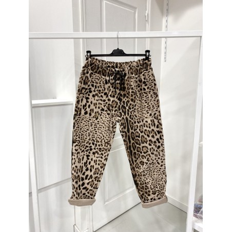 PANTALON LEOPARD 372612 BEIGE-TU