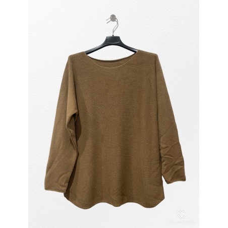 PULL DOUX COL ROND 9160 CAMEL TU