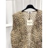 GILET PAILLETE LEOPARD 6715-TU