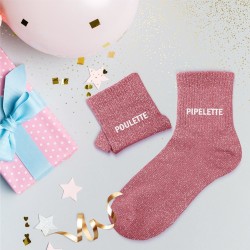 CHAUSSETTES  POULETTE PIPELETTE ROSE