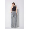 JEAN LARGE  GRIS Double ceinture