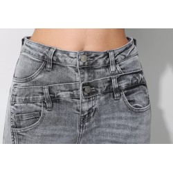 JEAN LARGE  GRIS Double ceinture