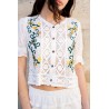 CHEMISIER CROCHET BRODE L145 BLANC-TU