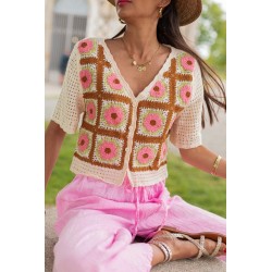 HAUT CROCHET J232 ROSE-TU