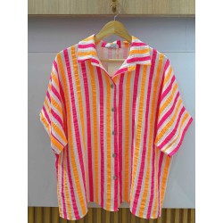 CHEMISE GAZE 25295 RAYURES ORANGE