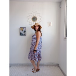 ROBE PE2042 LEOPARD BLEU ROYAL-TU