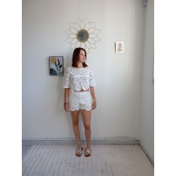 SHORT CROCHET L206 BLANC-TU