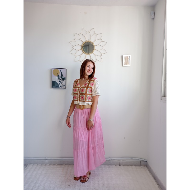 HAUT CROCHET J232 ROSE-TU