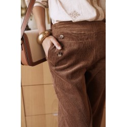 PANTALON VELOURS CAMEL