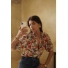 CHEMISE BLOUSE FLEURIE CREME