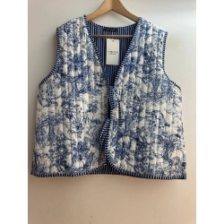 GILET MATELASSE LEGER IMPRIME MARINE-TU