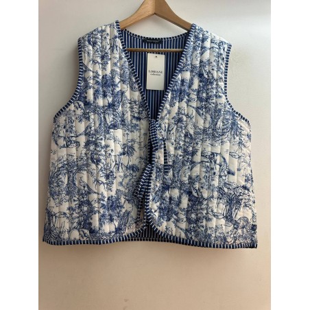 GILET MATELASSE LEGER IMPRIME MARINE-TU