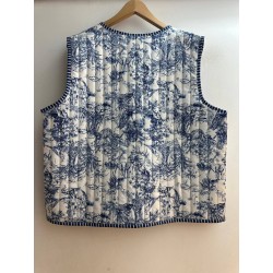 GILET MATELASSE LEGER IMPRIME MARINE-TU