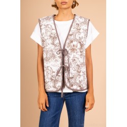 GILET MATELASSE LEGER IMPRIME BRUN-TU